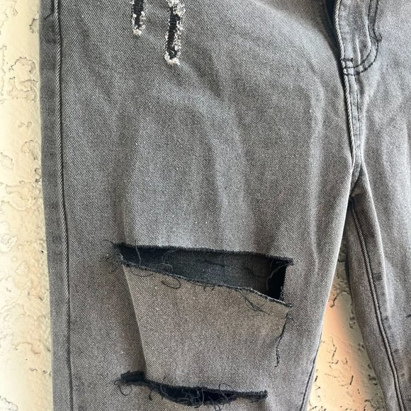 NASTY GAL Distressed Black Denim Women's Size UK 10 - Picture 3 of 8